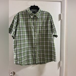 Arrow Green Plaid Short-Sleeve Button-Down Shirt